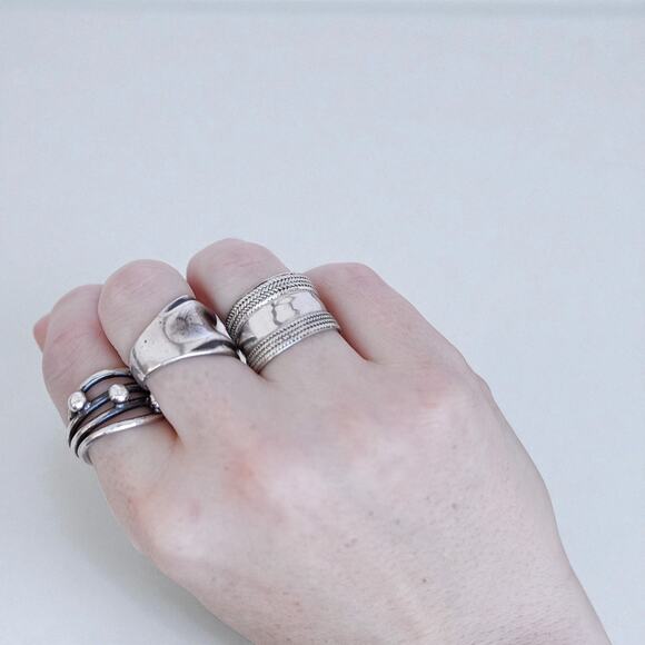 Vintage Sterling Silver 925 Wide Bali Cigar Ring Braided Size 6.5 6g Band - Picture 5 of 5